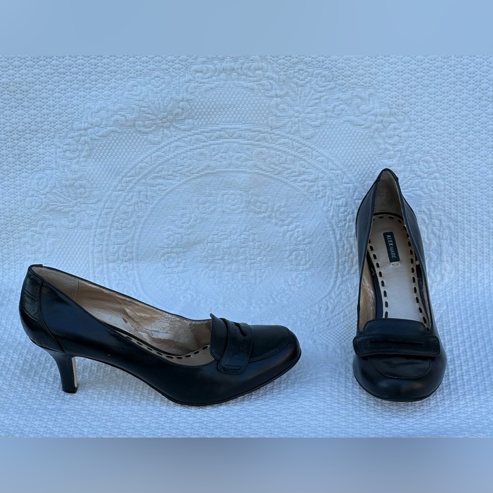 Alex Marie Black Pump Mid Kitten Heels Size 8